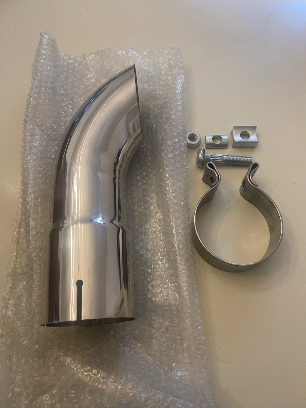 2.75 Inch Inlet Turn Down Exhaust 2.75 Inch Inlet, 9.95 Inch Overall Length Univ